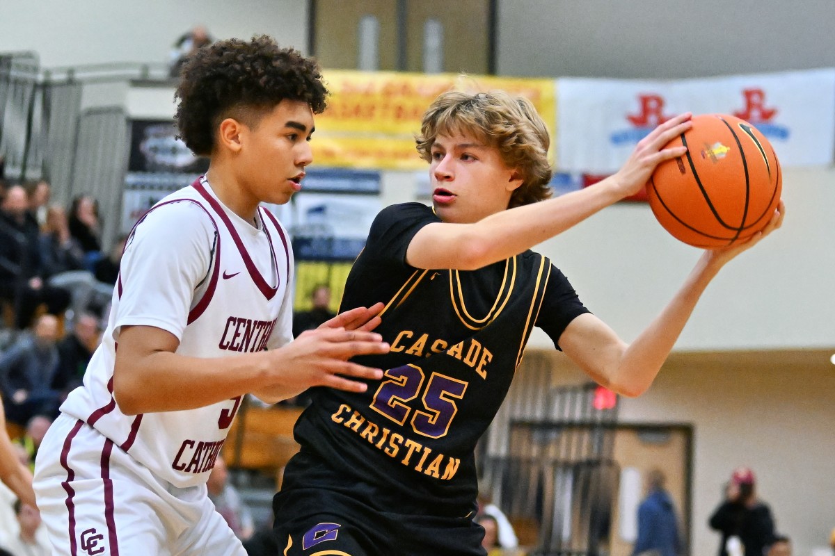 Central Catholic Cascade Christian boys basketball Les Schwab Invitational December 26 2023 Leon Neuschwander 60