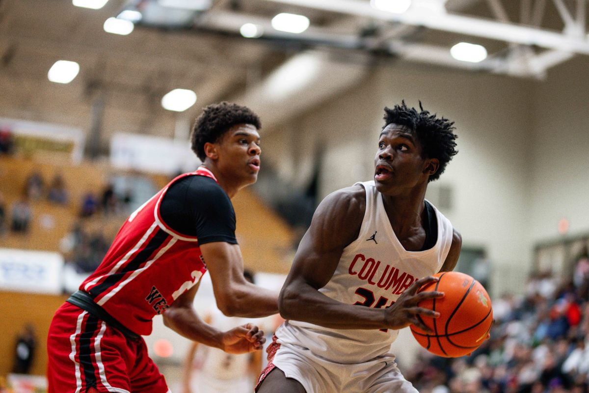 Columbus Harvard Westlake boys basketball Les Schwab Invitational December 30 2023 Naji Saker 2 -Southridge Harvard Westlake boys basketball Les Schwab Invitational postgame December 2023 Naji Saker-300