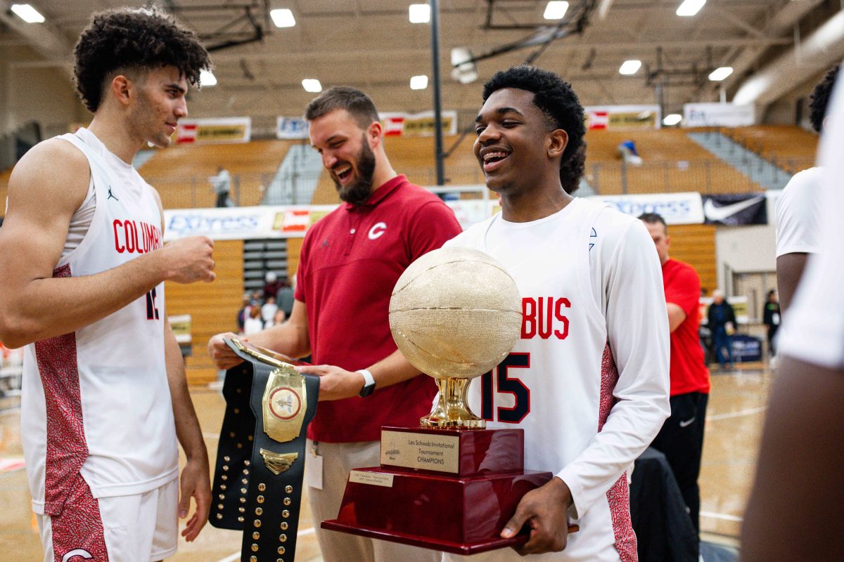 Columbus Harvard Westlake boys basketball Les Schwab Invitational December 30 2023 Naji Saker 2 -Southridge Harvard Westlake boys basketball Les Schwab Invitational postgame December 2023 Naji Saker-434