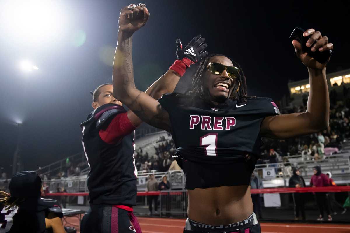 St. Joseph's Prep senior Omillio Agard celebrates during the PIAA Class 6A football championship win over North Allegheny on Dec. 9.