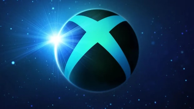 Xbox logo on a field of stars in the background.