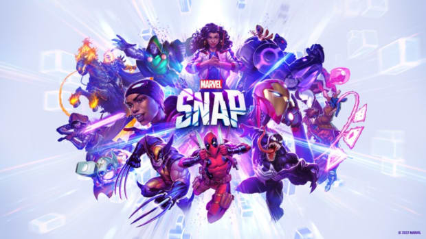 Marvel Snap PvP mode releases later in January: A group of superheroes, including Deadpool, venom, and Wolverine, are clustered together in an oval with the words Marvel Snap in the center