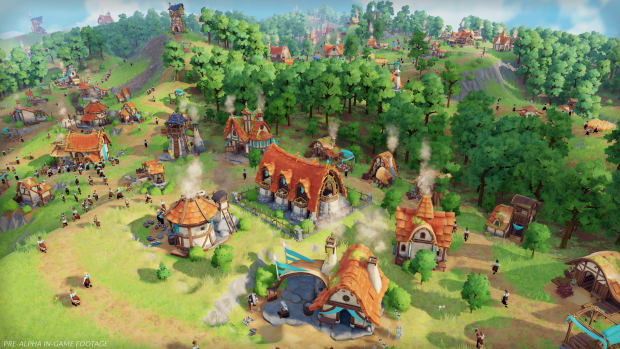 Pioneers of Pagonia screenshot of a bustling village.