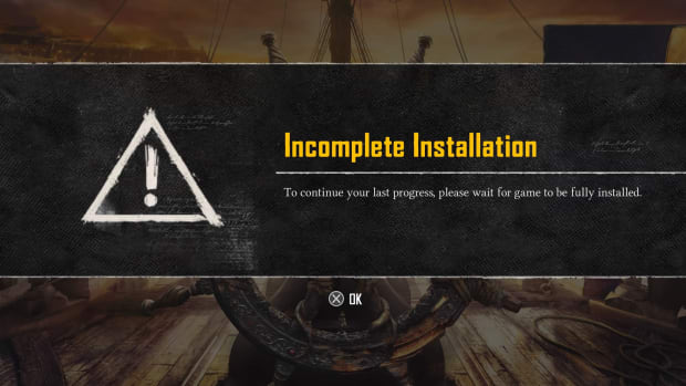 Skull and Bones Incomplete Installation error on PS5