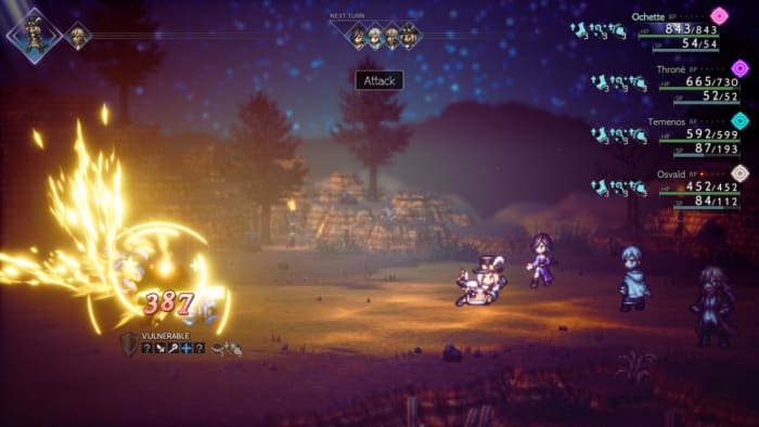 Octopath Traveler 2 Ochette attacking