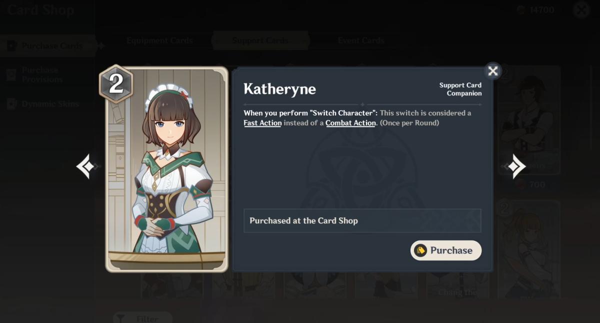 Genshin Impact Genius Invokation TCG Katheryn card