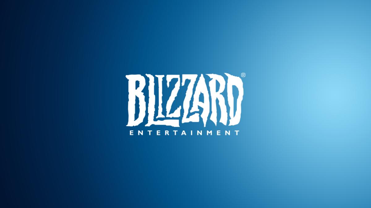 Blizzard Entertainment logo in white on blue background.