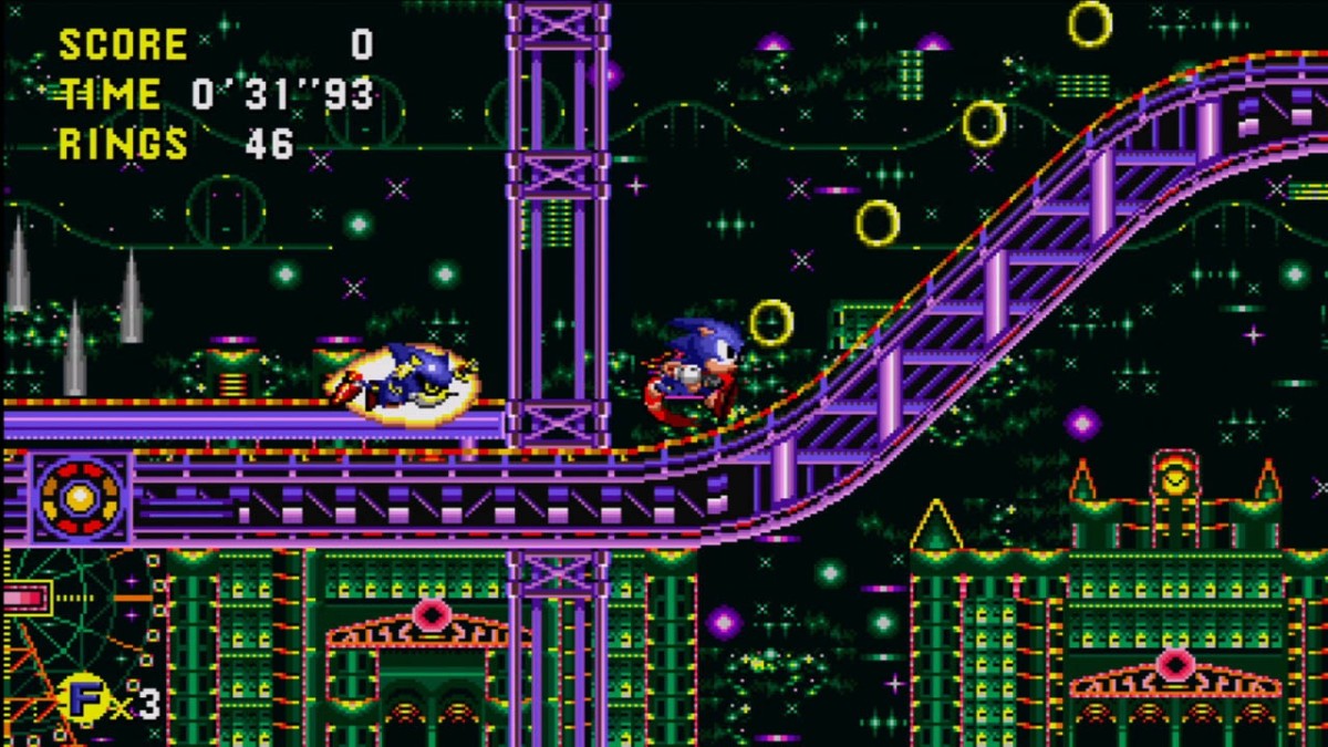 Sonic CD Metal Sonic fight