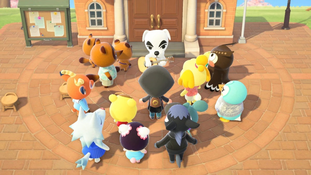 Animal Crossin New Horizons, town gathered to listen to KK Slider