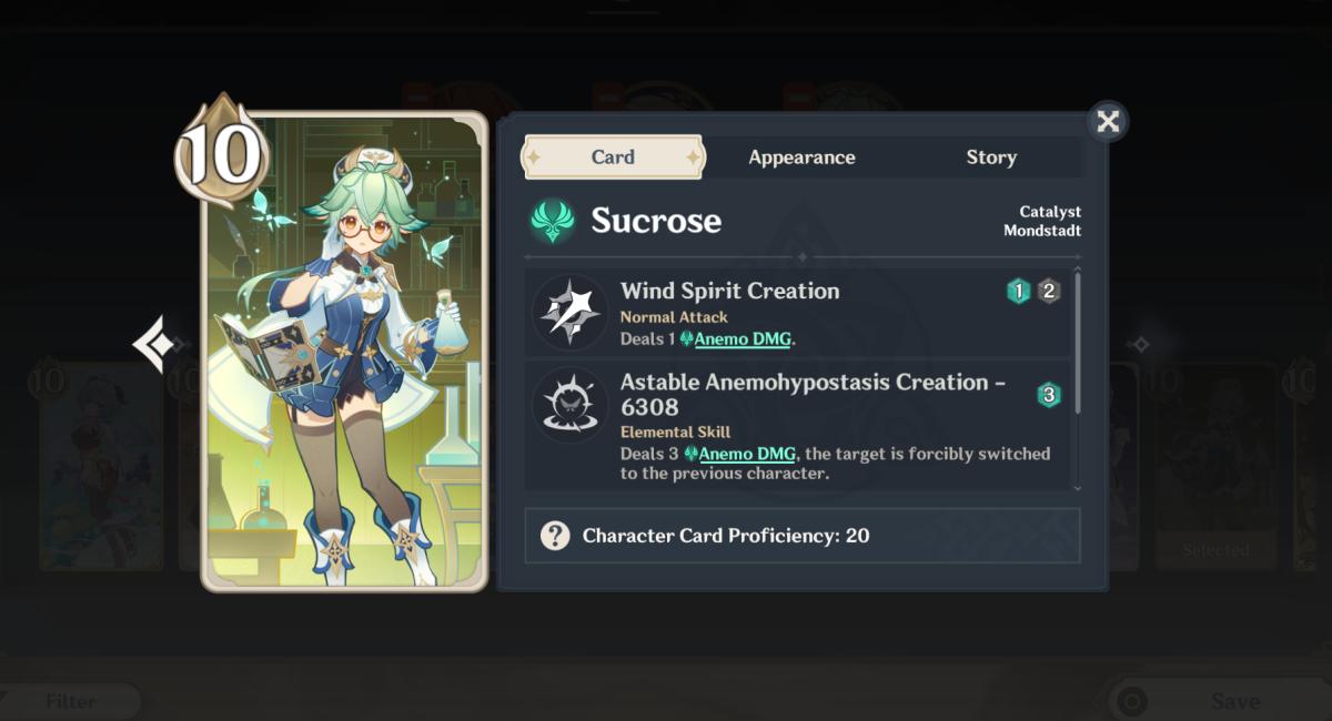 TCG card for Sucrose.