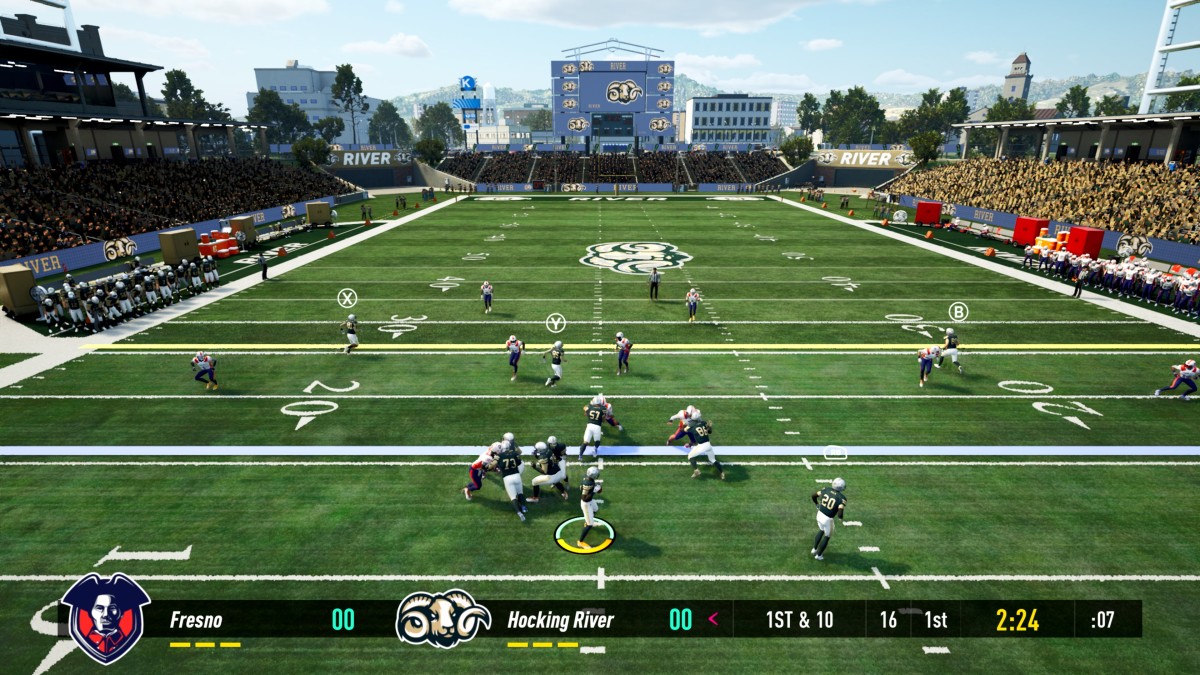 Screenshot from an American football sim.