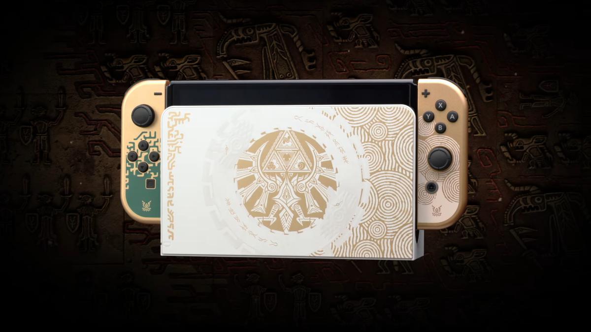 Nintendo Switch Zelda OLED model.