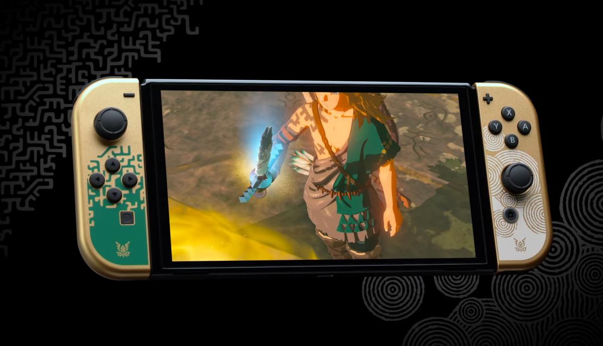 Nintendo Switch Zelda OLED model.