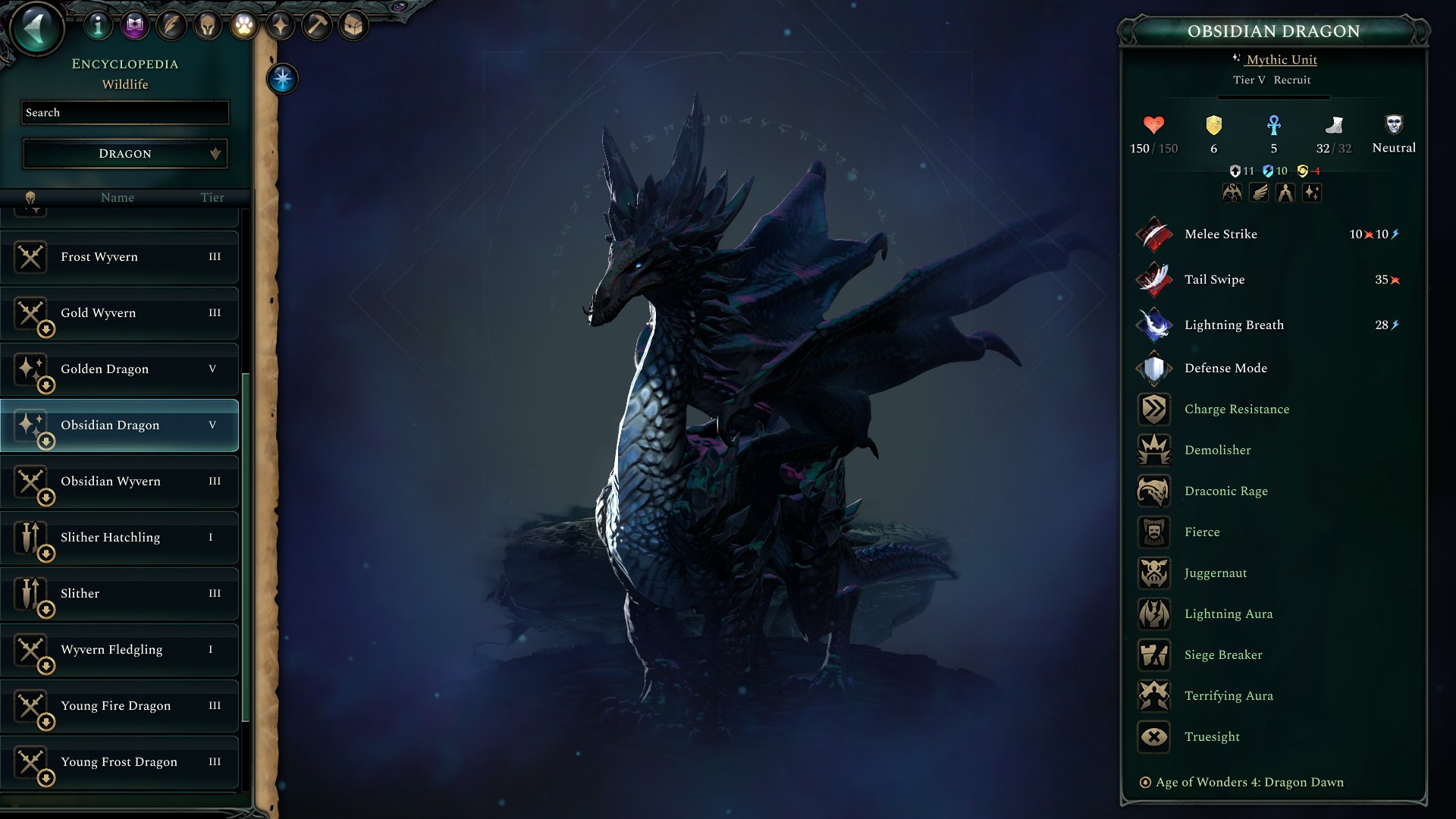 Age of Wonders 4 Obsidian Dragon.