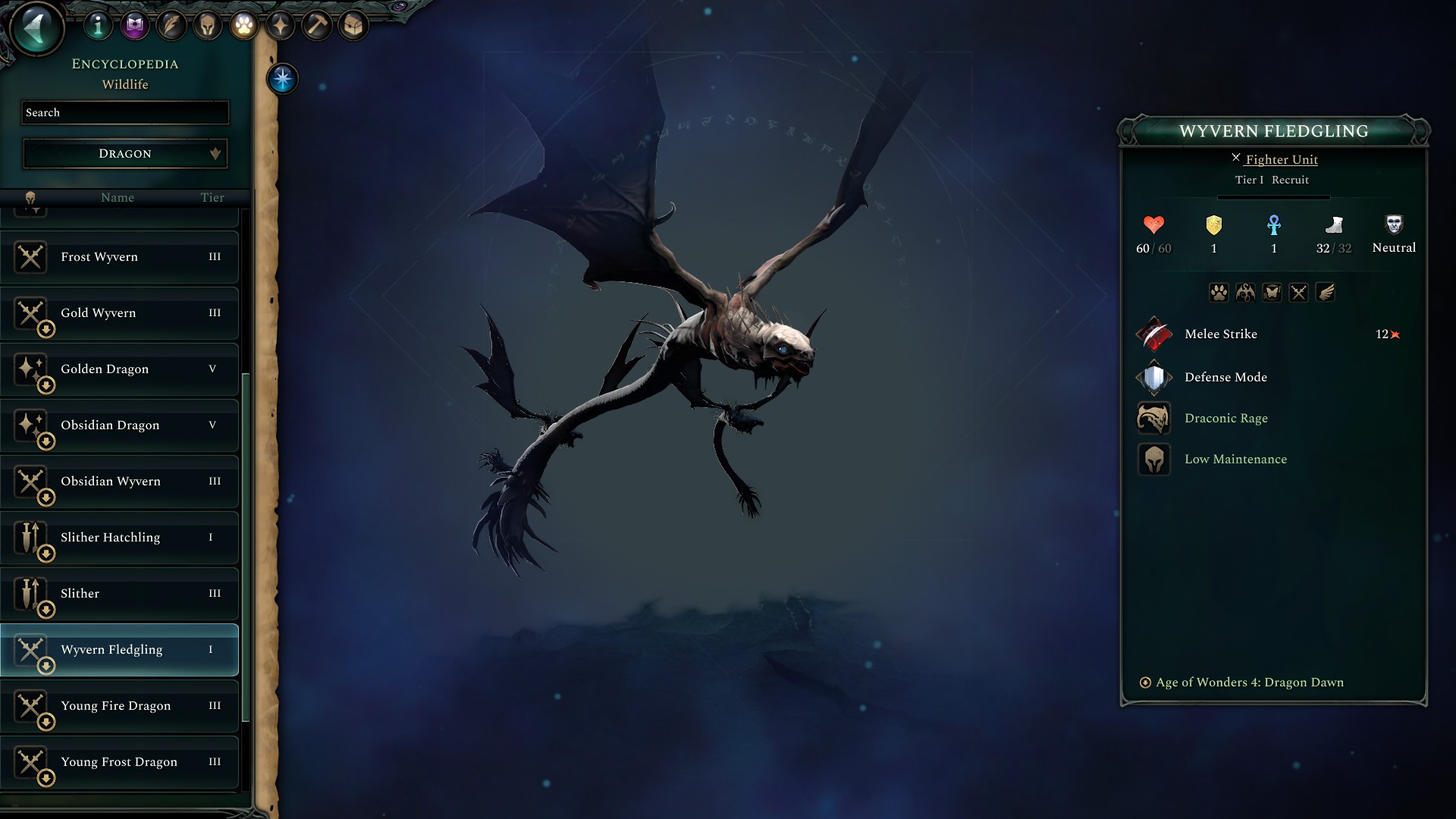 Age of Wonders 4 Wyvern Fledgling.