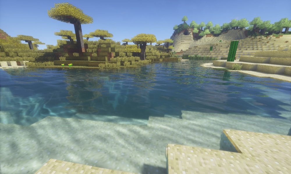 Minecraft running with a shader