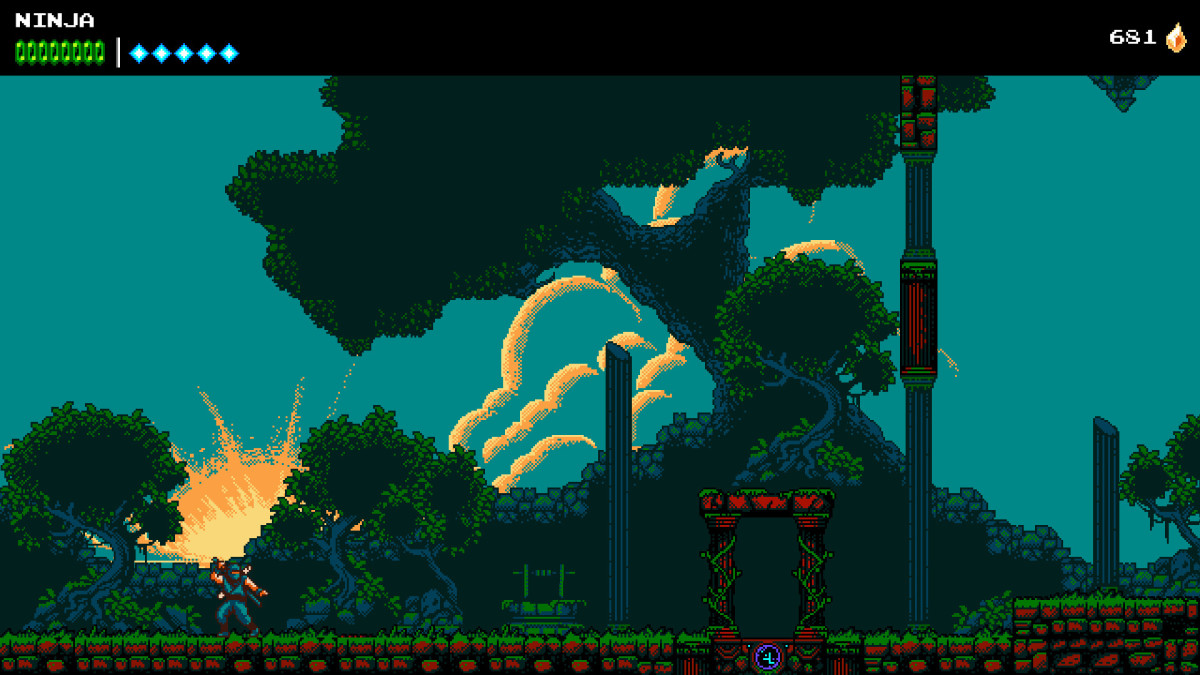 The Messenger screenshot of a ninja in a forest.