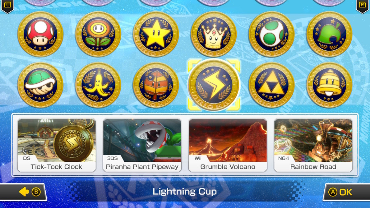 Lightning Cup, Mario Kart 8 Deluxe select screen