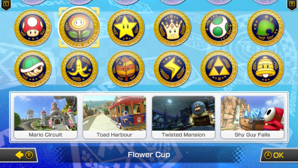 Flower Cup, Mario Kart 8 Deluxe select screen