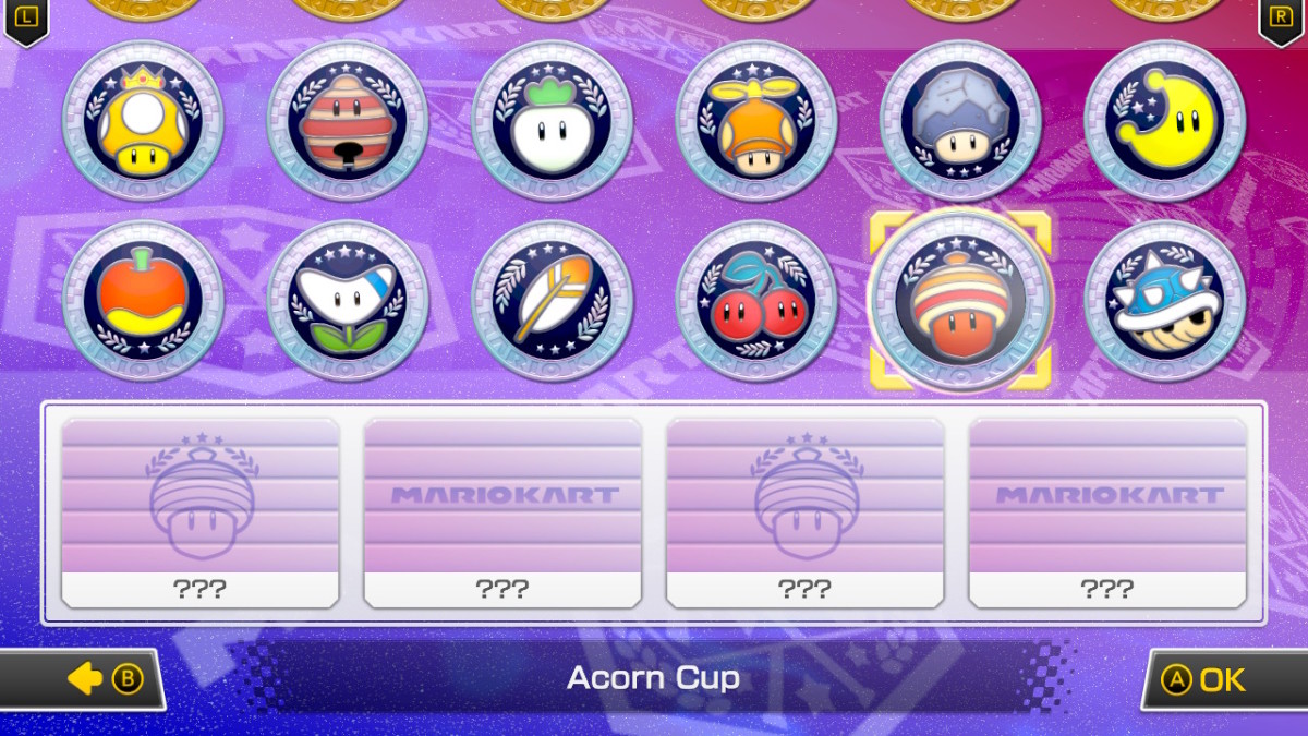 Acorn Cup, Mario Kart 8 Deluxe select screen