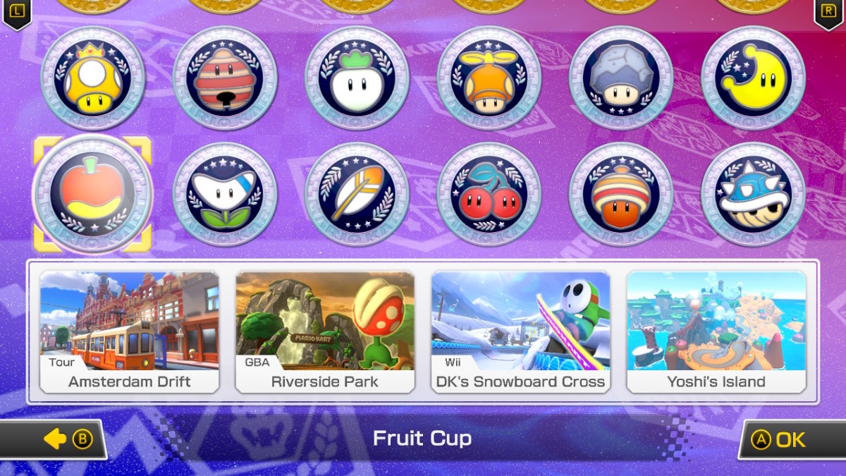 Fruit Cup, Mario Kart 8 Deluxe select screen