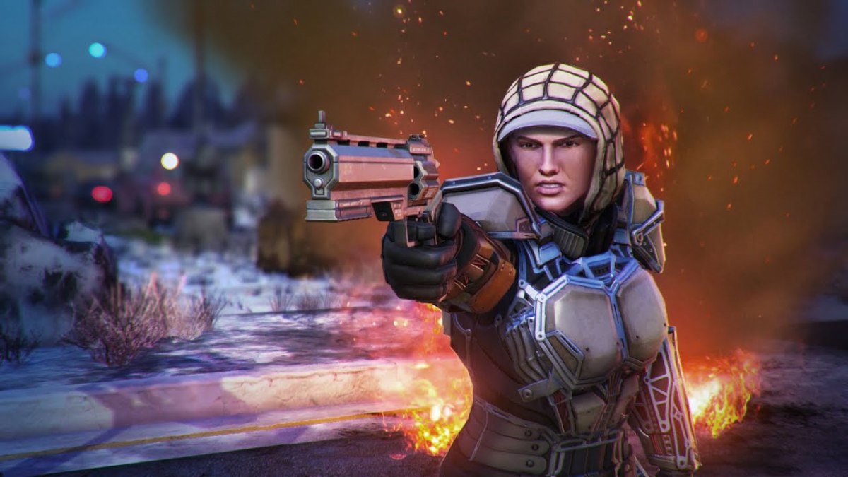 XCOM 2 soilder firing a pistol