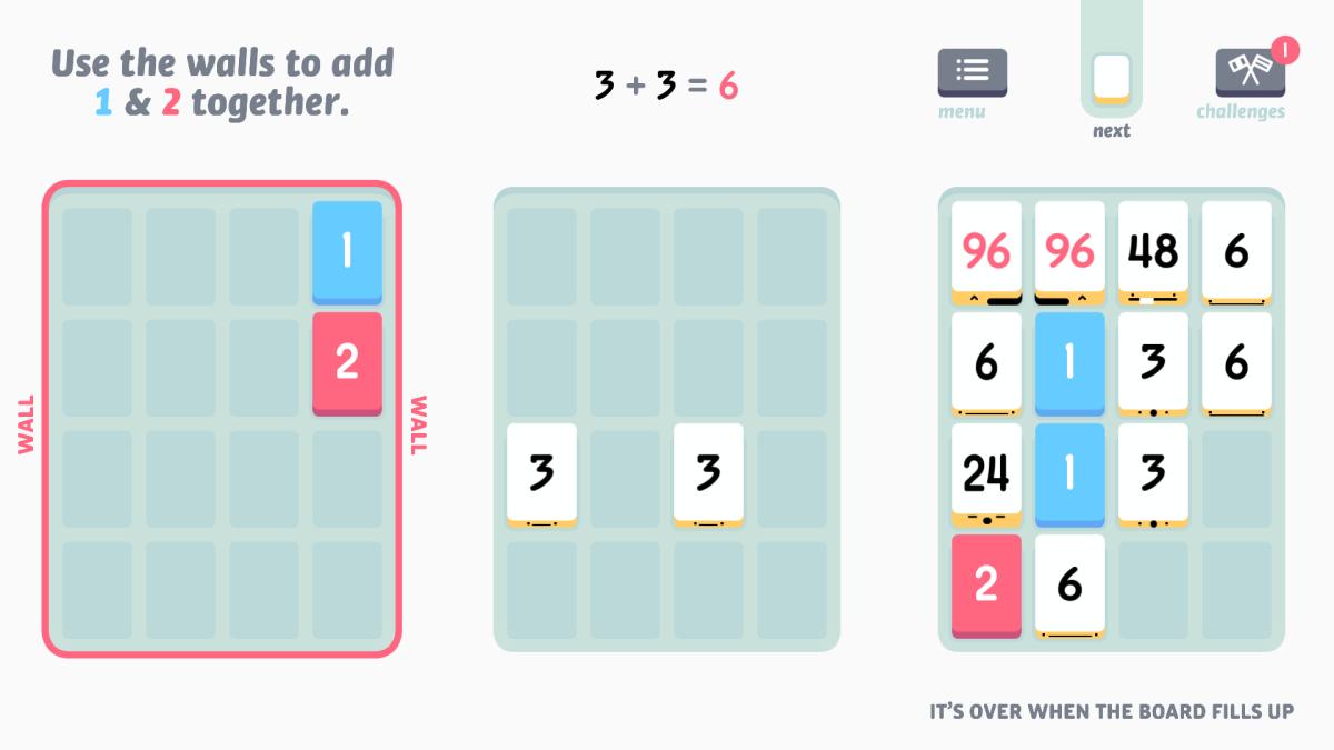 Threes! gameplay explainer