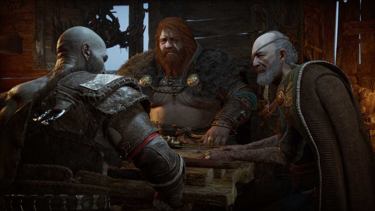 Odin, Thor and Kratos in God of War Ragnarok