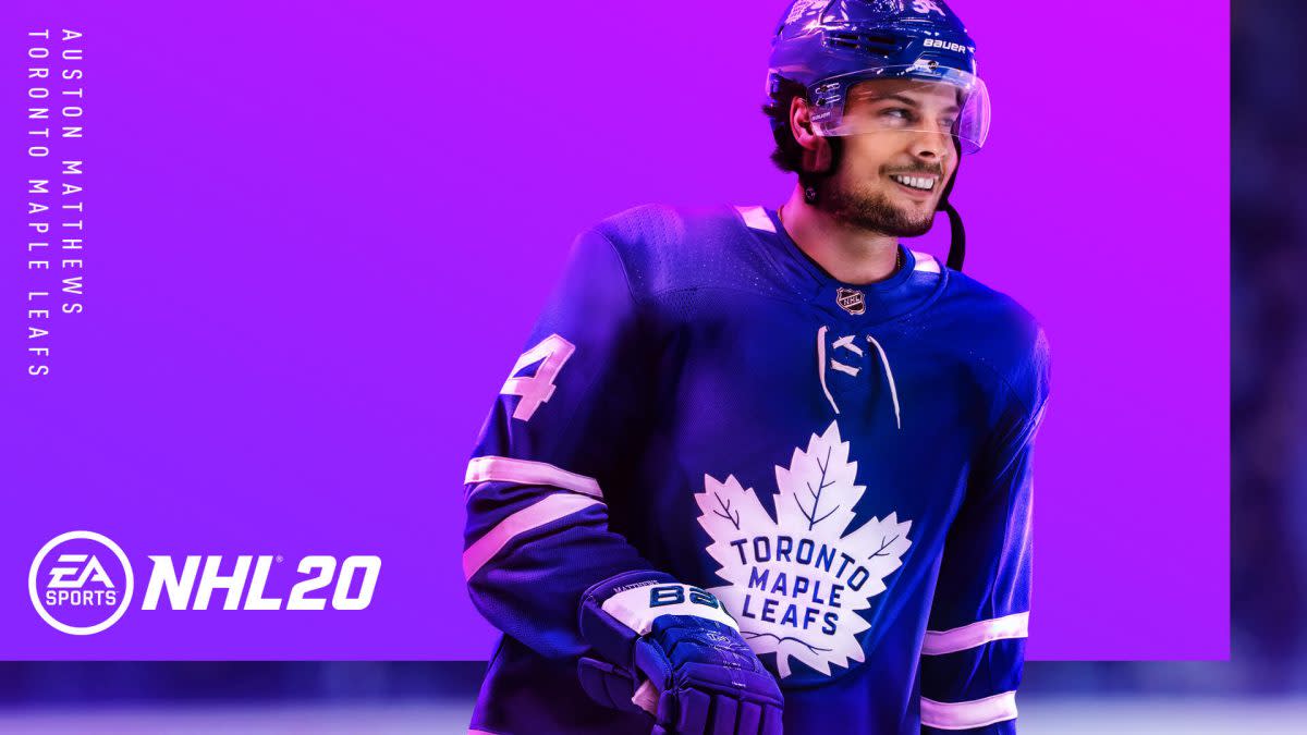 Auston Matthews on the NHL 20 cover.