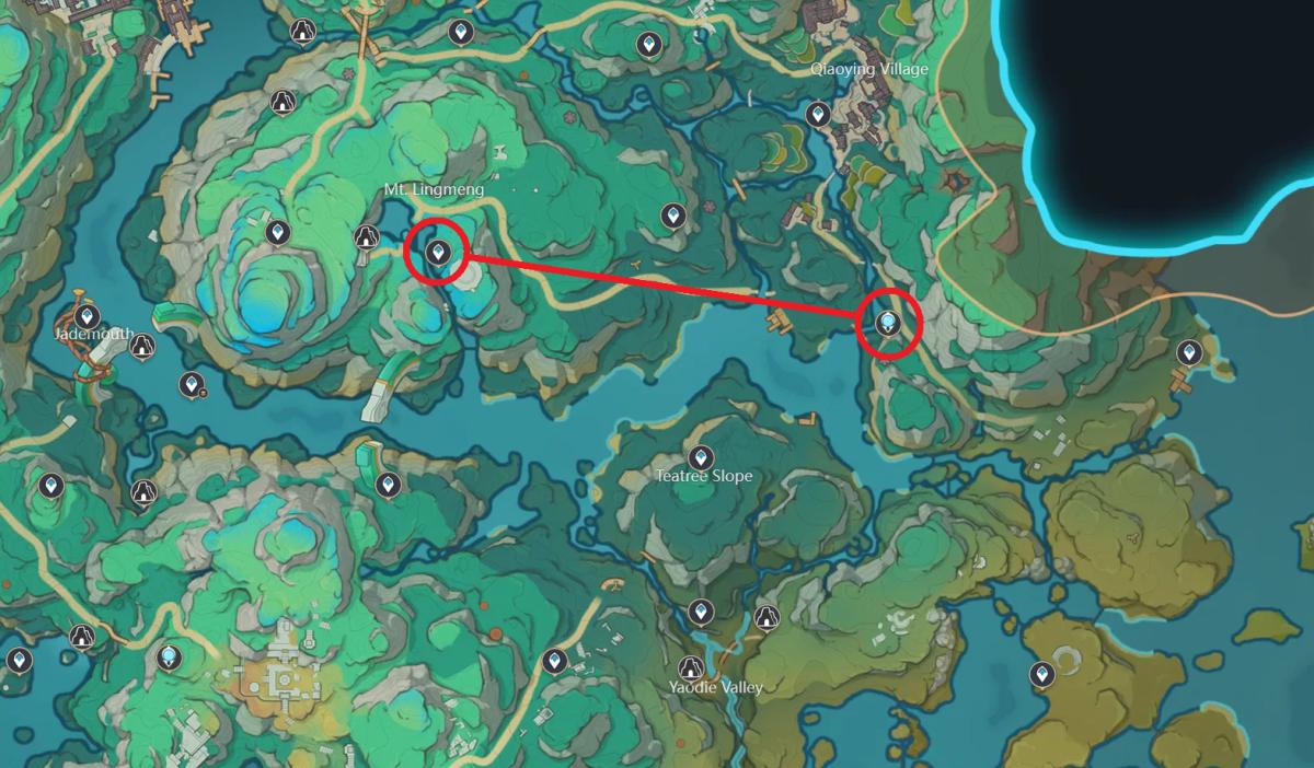 Genshin Impact map of Chenyu Valley.