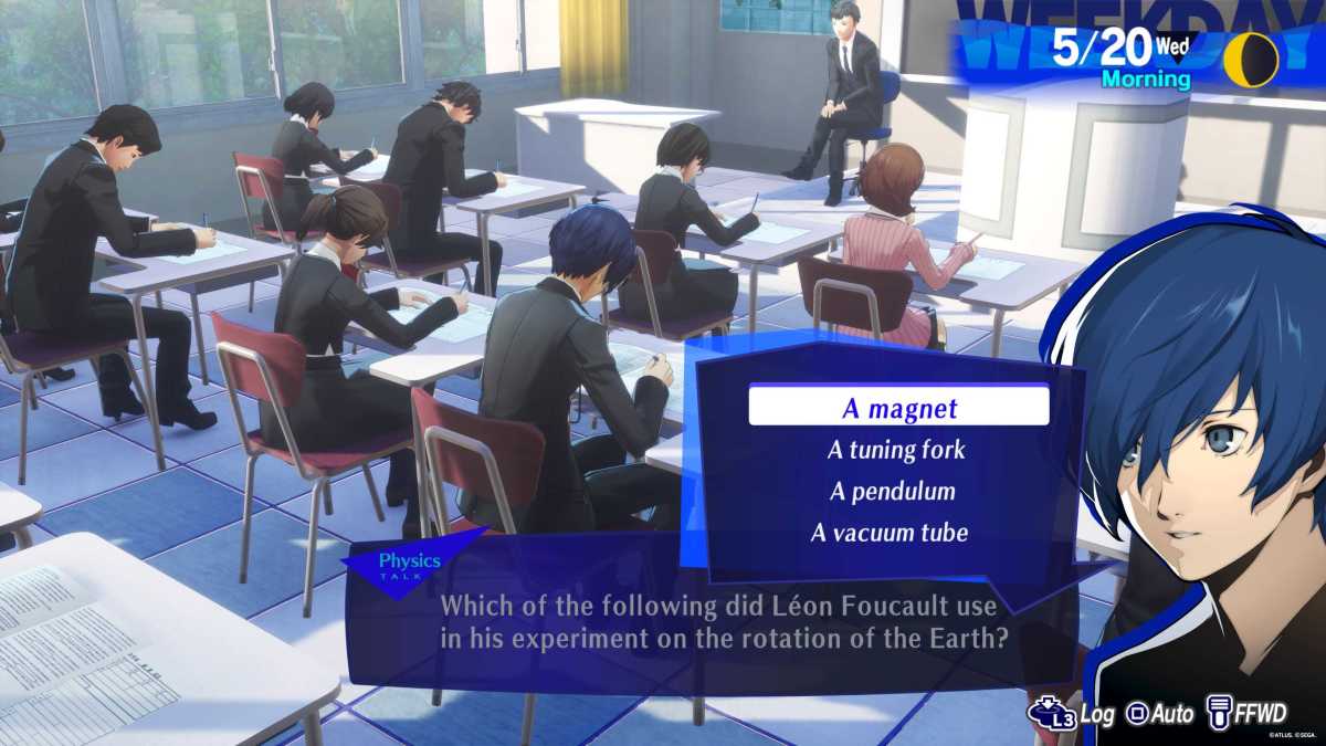 Persona 3 Reaload midterm questions Leon Foucault's pendulum