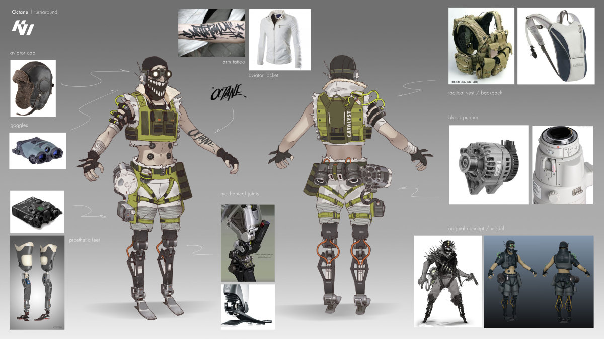 Octane paintover concept art for Apex Legends