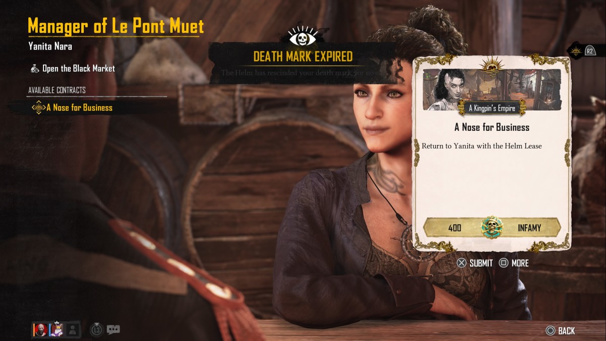 Skull and Bones - A Nose for Business quest - Yanita Nara