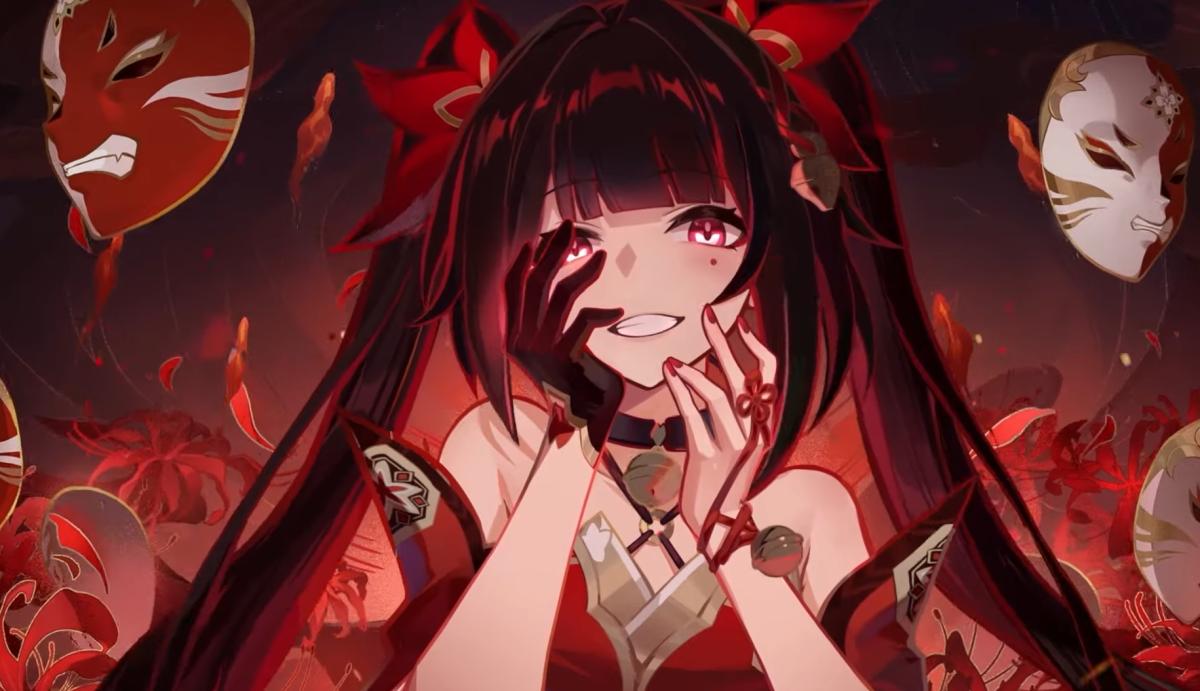 Honkai: Star Rail Sparkle Trailer screenshot showing Sparkle with an insane facial expression.