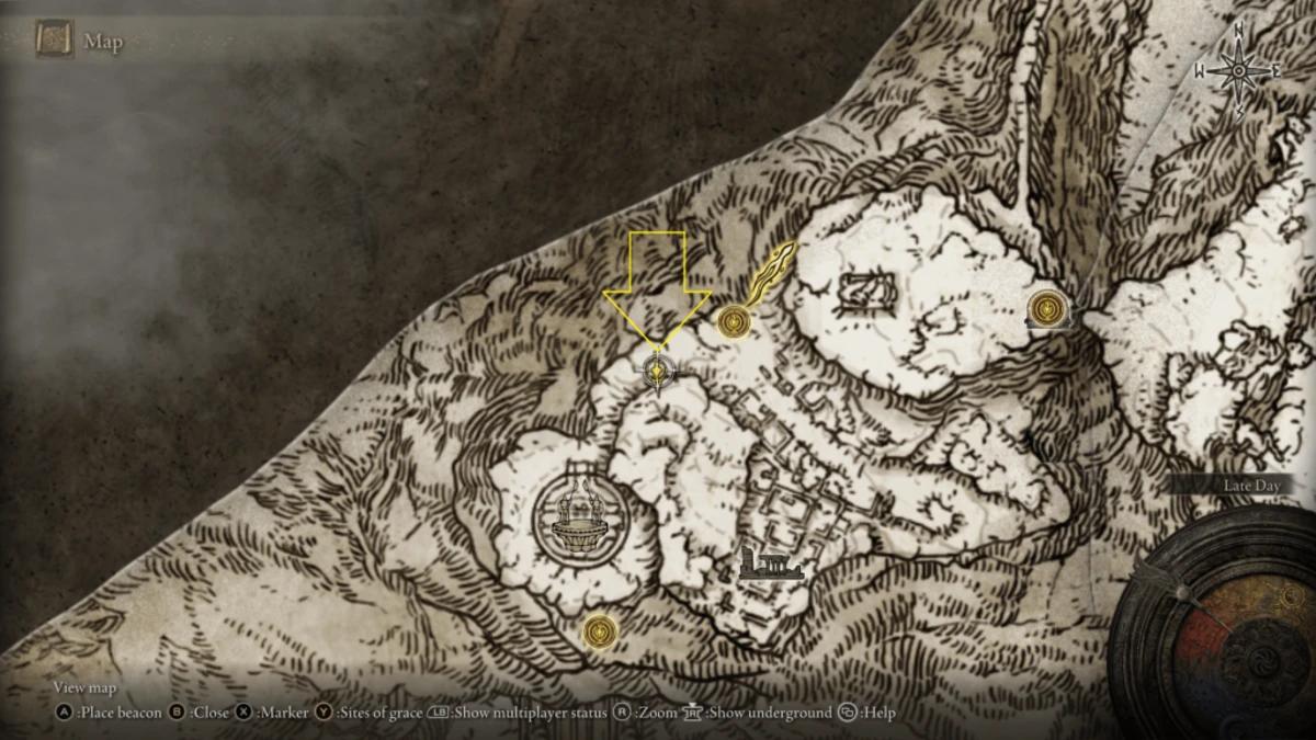 Elden Ring Mountaintops of the Giants west map