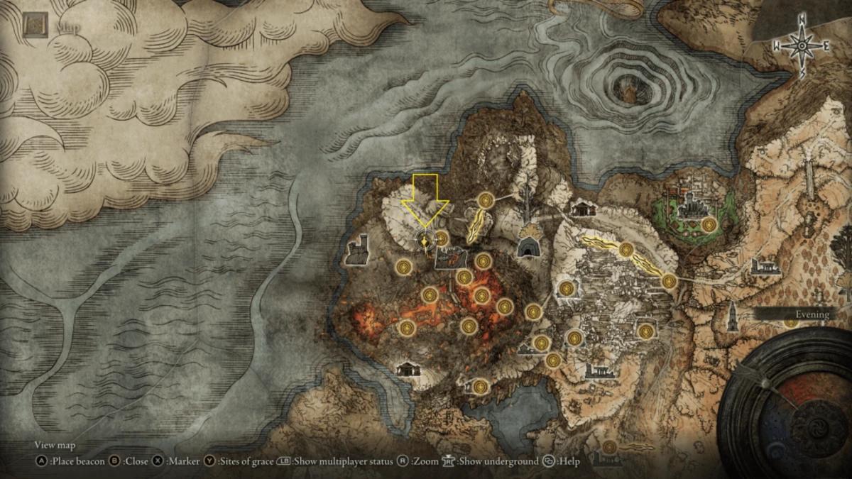 Elden Ring Mt Gelmir map