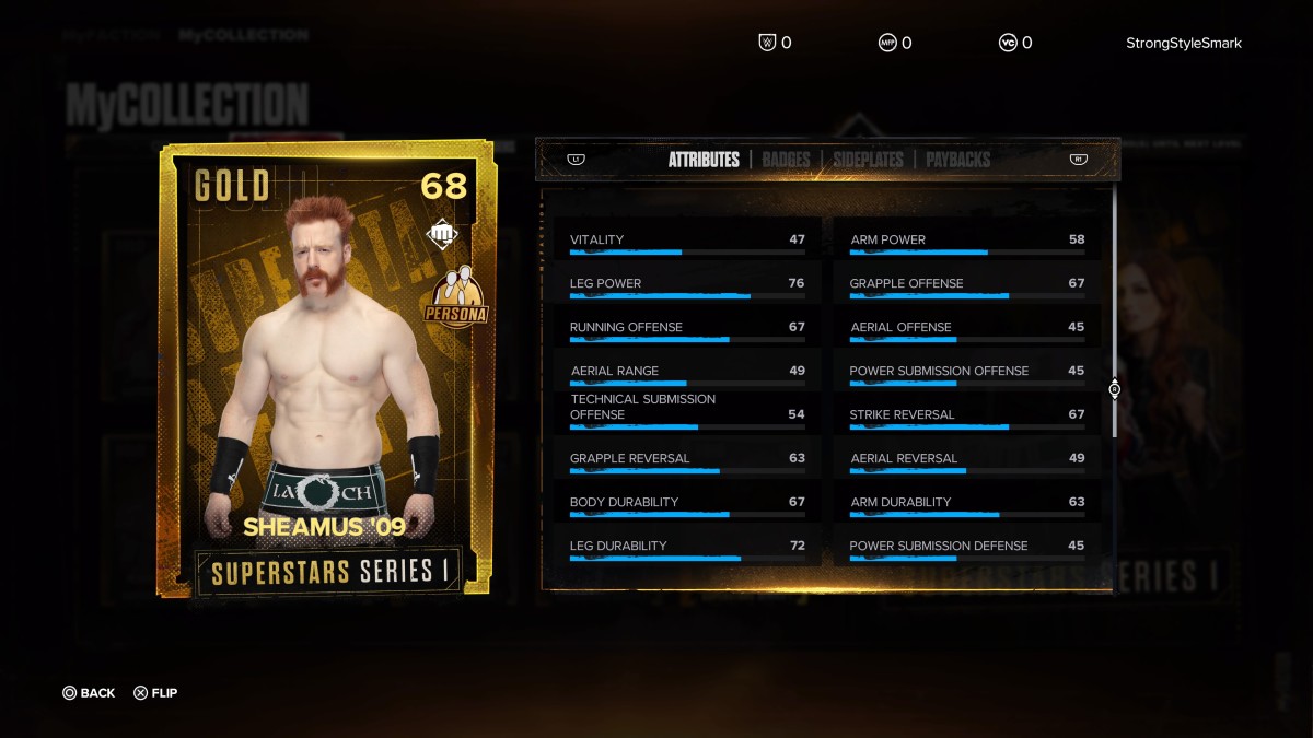 WWE 2K24 MyFaction Sheamus 09 Persona Card 