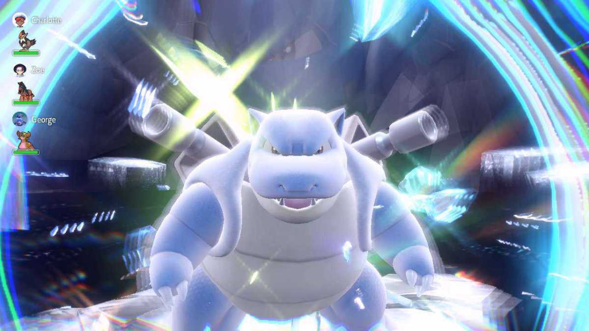 Mighty Blastoise with Steel Tera type as it appeared in 7-star Tera raids in Pokemon Scarlet & Violet