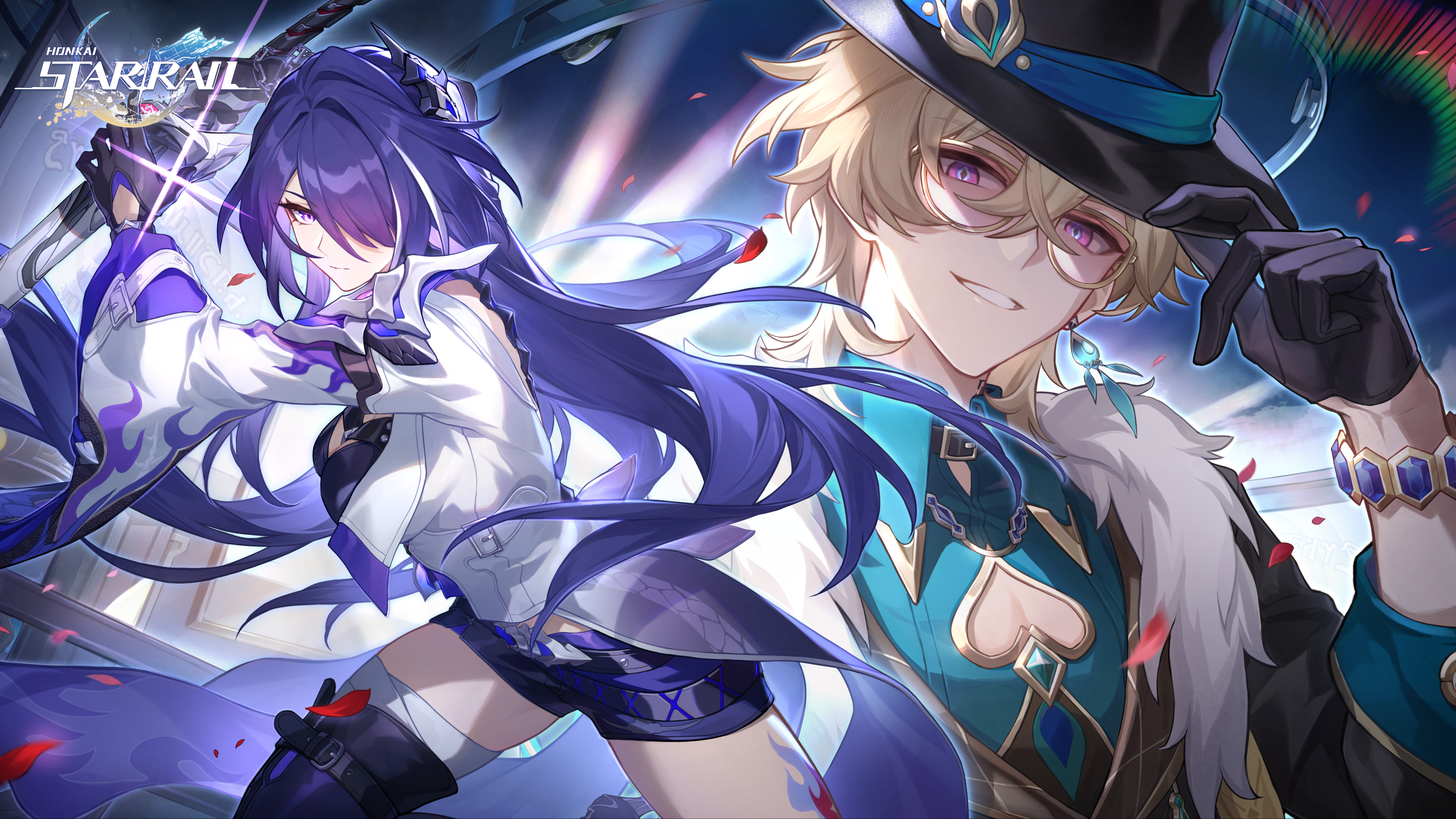 Honkai: Star Rail update 2.1 key art showing Acheron and Aventurine.