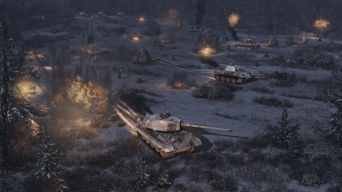 Men of War 2 tank assault at night.