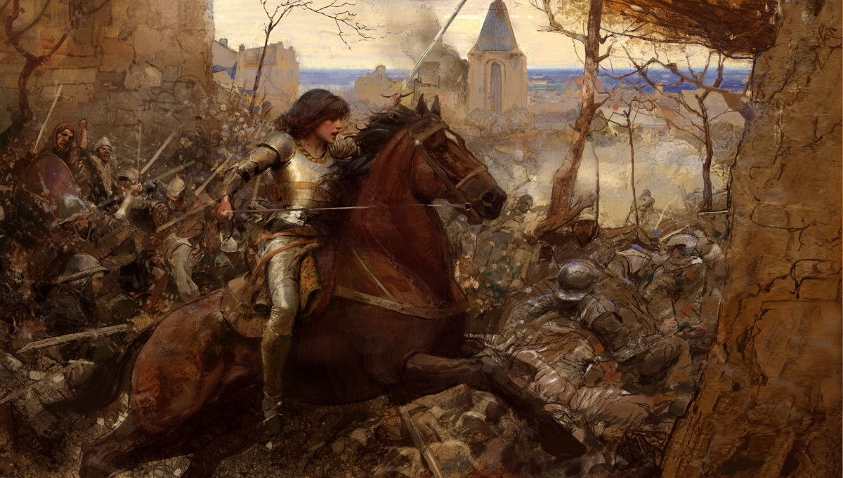 Age of Empires 4 artwork showing Jeanne d'Arc.