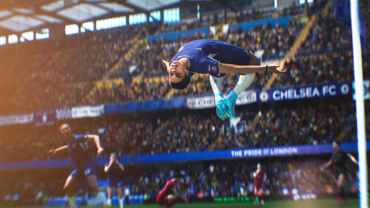 Sam Kerr goal celebration screenshot from EA Sports FC 24