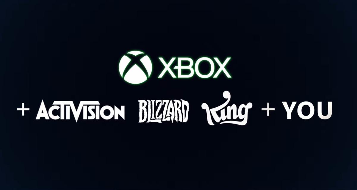 Xbox logo with the logos of Activision Blizzard King.