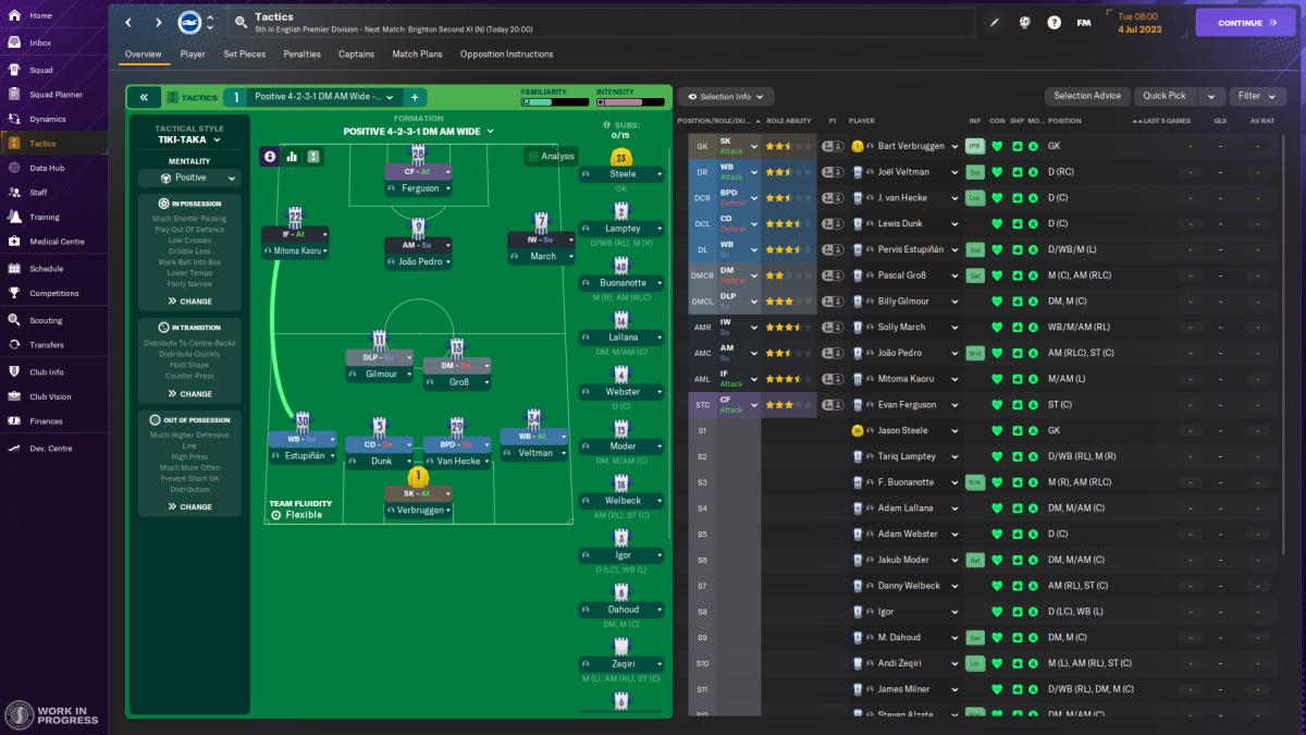 FM24 Tactics screen