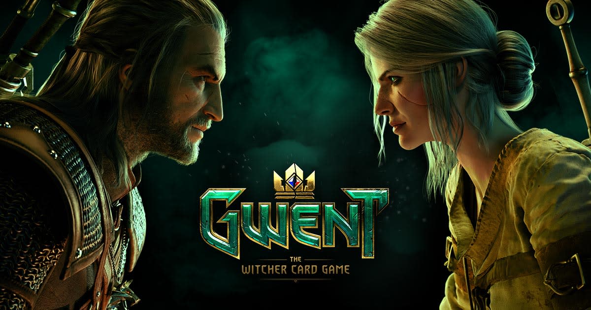 Gwent header showing Geralt and Ciri.