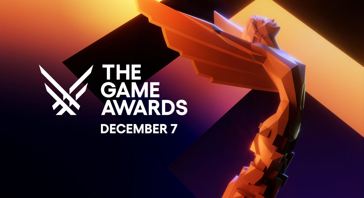 The Game Awards 2023 poster showing its airing date and a trophy.