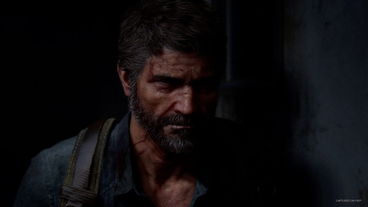 The Last of Us Part 2 Remastered screenshot of a bearded man's face.