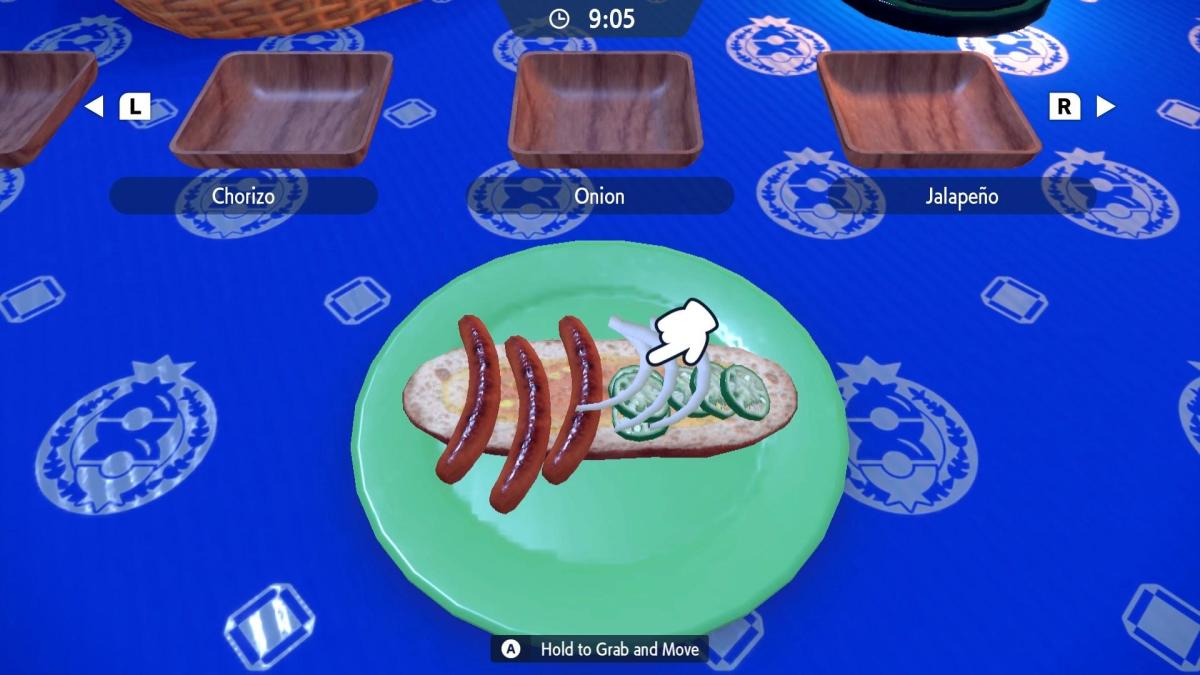 Pokemon SV Indigo Disk spicy sandwich construction