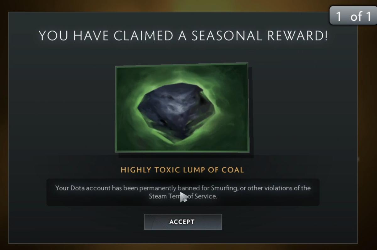 Dota 2 lump of coal.