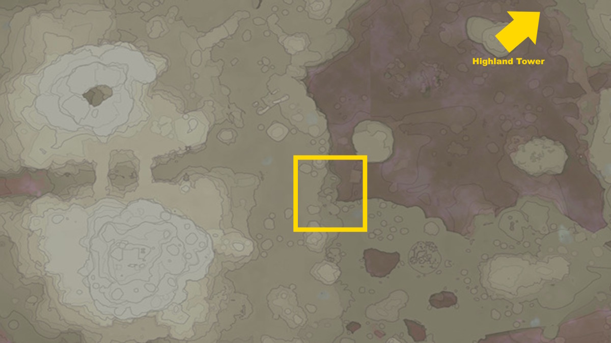 A map image showing where to find Enshrouded tin near the Umbral Hollow